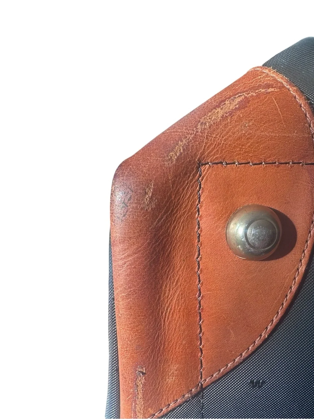 King Ranch Black Duffel Bag with Brown Leather Trim